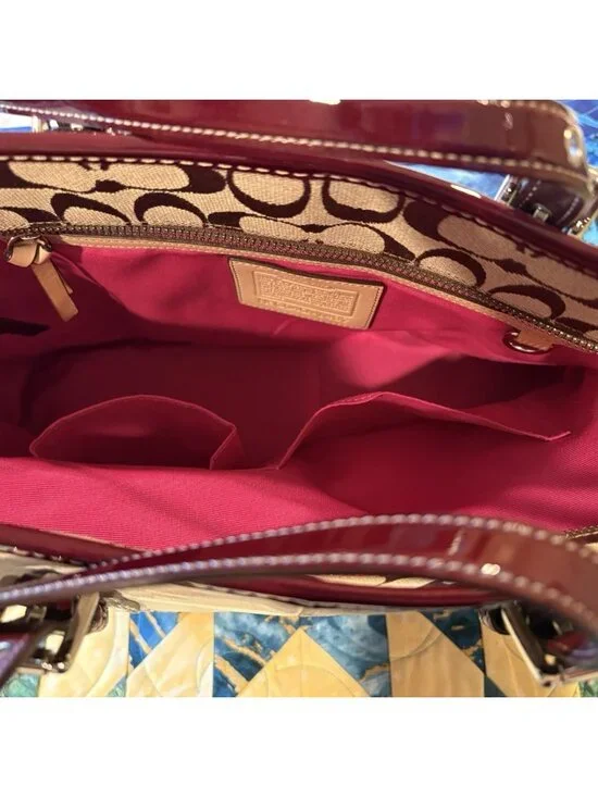 Vtg COACH Purse Legacy Rare Leather Limited Edition Patchwork Suede Tote 1437 - Picture 8 of 16